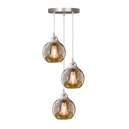 3-Light Vintage Dome Pendant – Round Plate or Bar, 8 Finishes - photo 31
