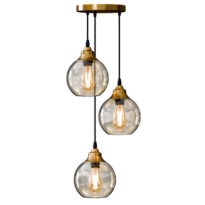 3-Light Vintage Dome Pendant – Round Plate or Bar, 8 Finishes - photo 33