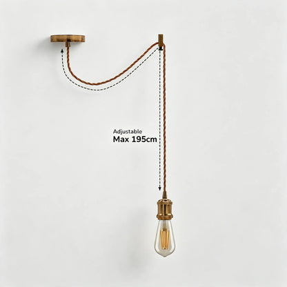 French Gold Fabric Cable Pendant Set – Swag Hook or Plain, E27 - photo 2