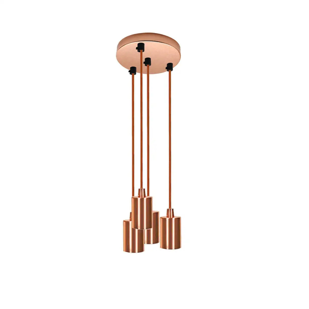 4 Light Cluster Pendant – Rose Gold, 12 cm Rose, E27 - Rose Gold, No Shade, ST64 Bulb