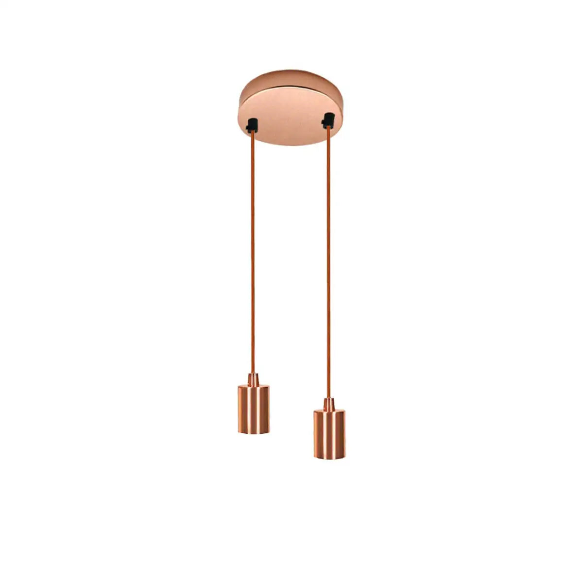 2 Light Cluster Pendant – Rose Gold, 12 cm Rose, E27 - Rose Gold, No Shade, ST64 Bulb