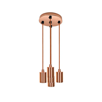 5 Light Cluster Pendant – Rose Gold, 12 cm Rose, E27 - Rose Gold, No Shade, ST64 Bulb