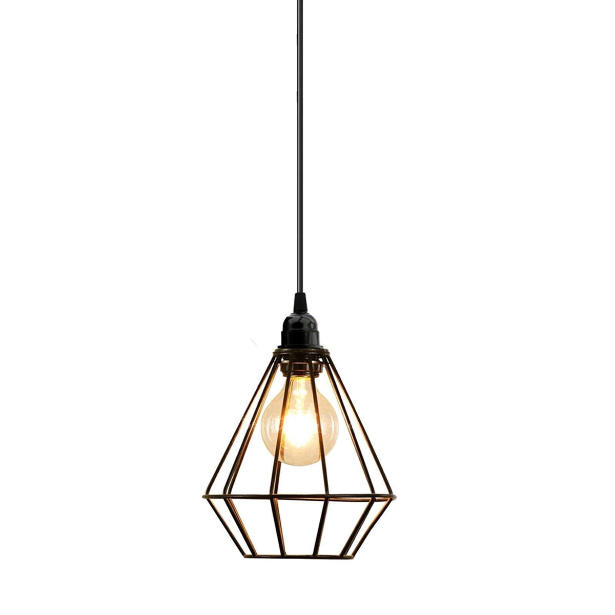 2 Light Spider Pendant – Black Diamond Cages, 2 m Cables, E27 - photo 6