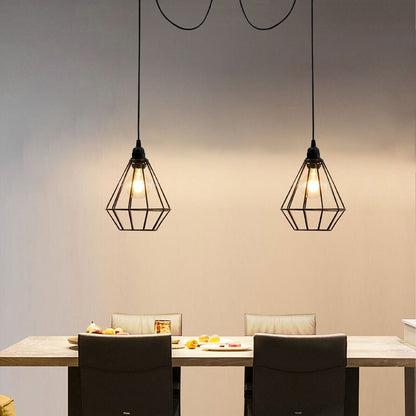 2 Light Spider Pendant – Black Diamond Cages, 2 m Cables, E27 - photo 4
