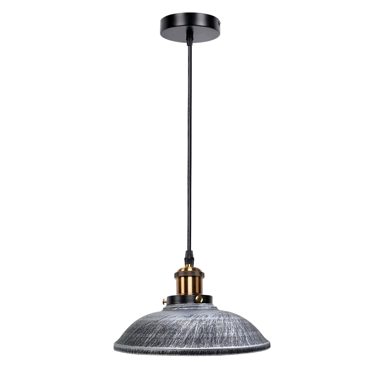 Retro Pendant Light – Metal Dome, Cone or Amber Glass Shade, E27 - photo 18