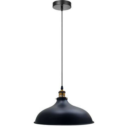 Retro Pendant Light – Metal Dome, Cone or Amber Glass Shade, E27 - photo 44