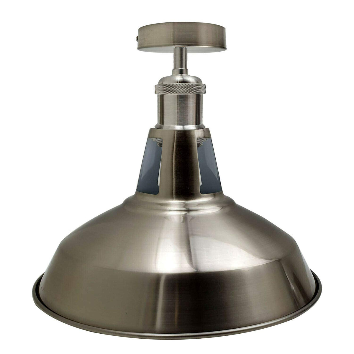 Industrial Semi Flush Ceiling Light – E27, Many Shades & Finishes - photo 4