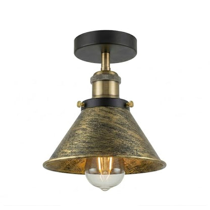 Industrial Semi Flush Ceiling Light – E27, Many Shades & Finishes - photo 14