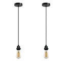 Black Rubber Pendant Light Fitting – Pack of 2, 10 cm Rose, E27 - Black, Pack of 2, Without Bulb