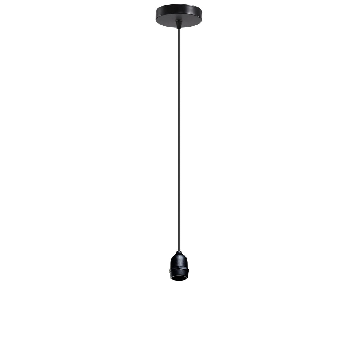 Single Pendant Light Fitting – Black E27 Holder, 95 cm Flex - Standard