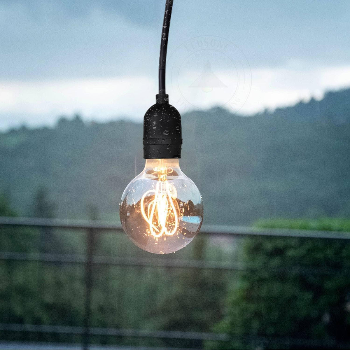 Black Rubber Pendant Light Fitting – Pack of 2, 10 cm Rose, E27 - photo 2