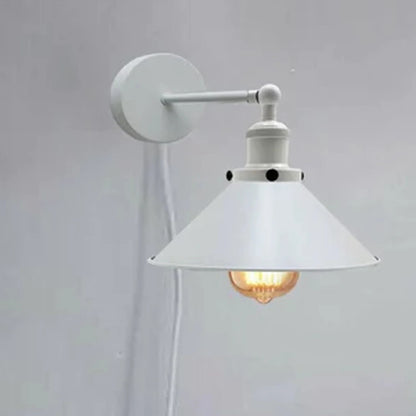 Plug-In Swing Arm Wall Light with Cone Shade – White, On/Off Switch - photo 4