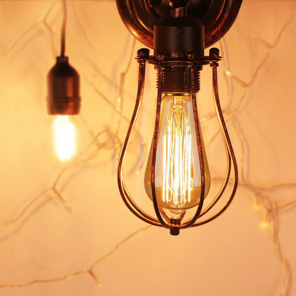 Wall Light with Adjustable Joint and Pear Cage – Copper, Silver or Rustic Red - photo 7