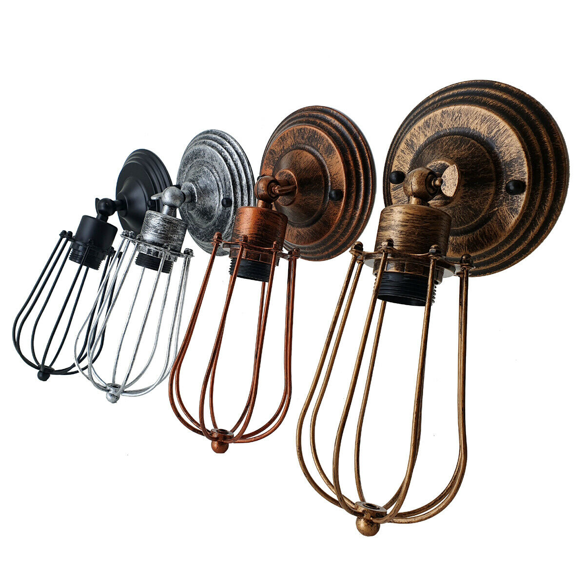 Wall Light with Adjustable Joint and Pear Cage – Copper, Silver or Rustic Red - photo 2