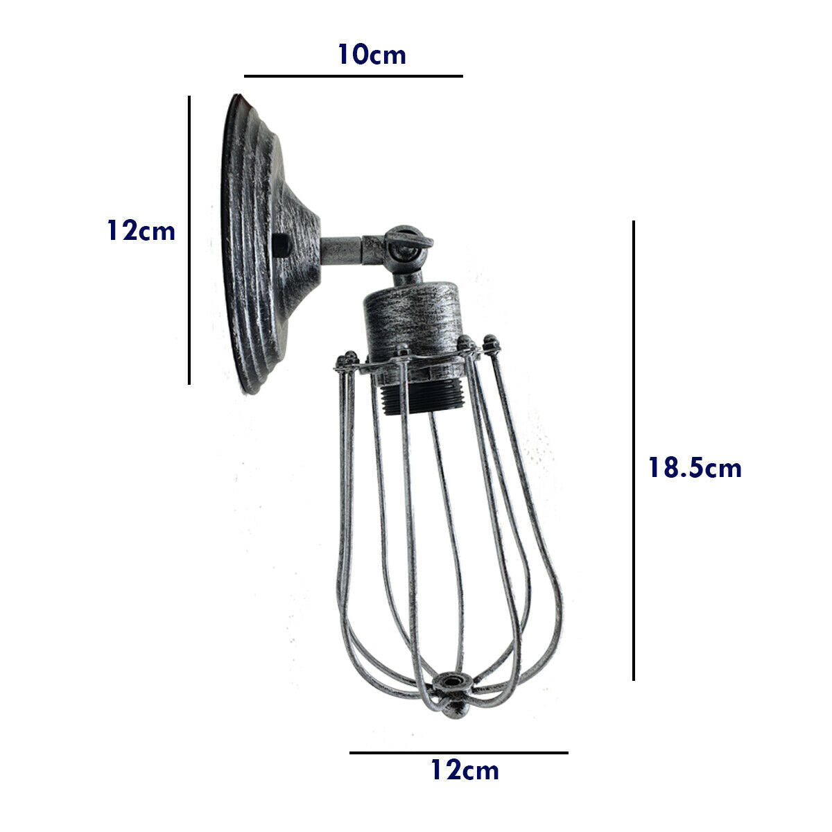 Wall Light with Adjustable Joint and Pear Cage – Copper, Silver or Rustic Red - photo 4