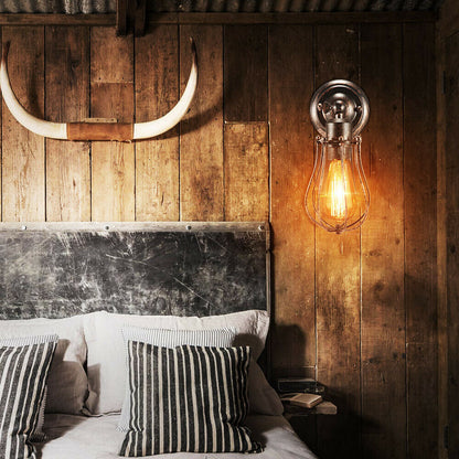 Wall Light with Adjustable Joint and Pear Cage – Copper, Silver or Rustic Red - photo 5