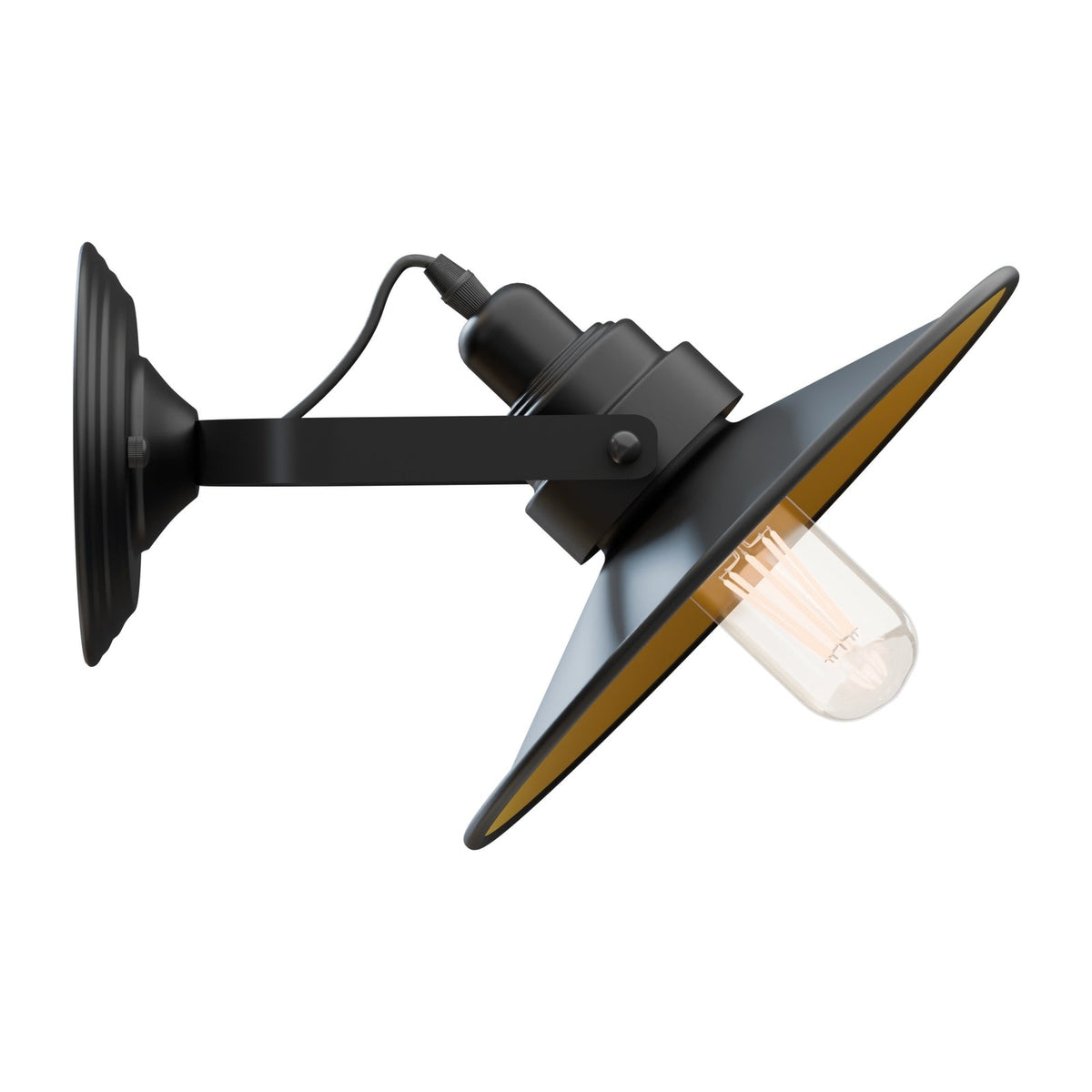 Industrial Wall Sconce with Shade – Black, Brushed Copper or Silver, E27 - photo 7