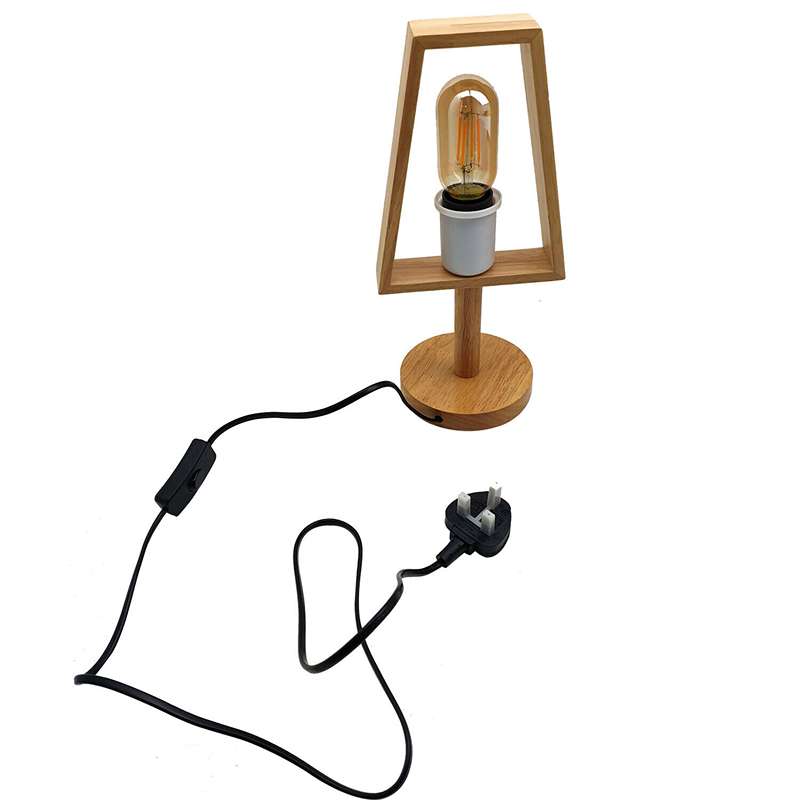 Industrial Wooden Frame Table Lamp E27 - photo 5