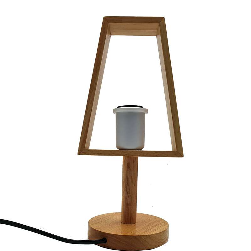 Industrial Wooden Frame Table Lamp E27 - Without Bulb, Single