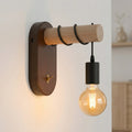 Walnut Wood Wall Light with Toggle Switch & G80 Bulb – E27
