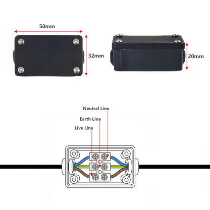IP44 Mini Junction Box 3-Core 16A – Black - photo 3