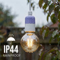 IP44 Rainproof E27 Lamp Holder with Cable Gland – White