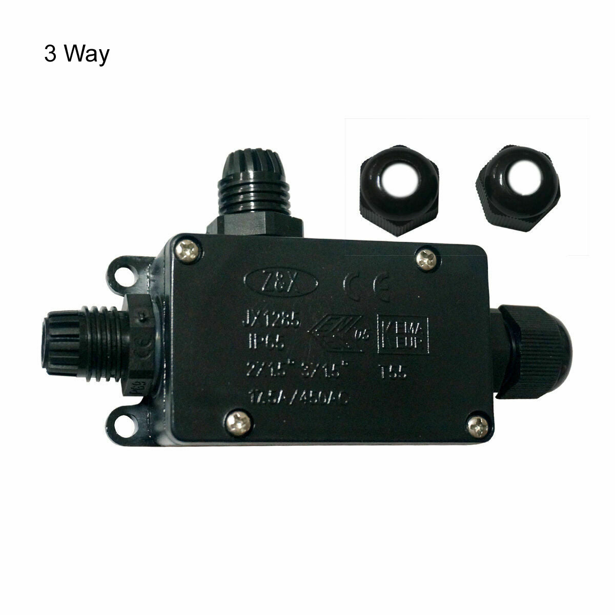 IP65 Waterproof Outdoor Junction Box – 2 & 3 Way - 3 Way, Single