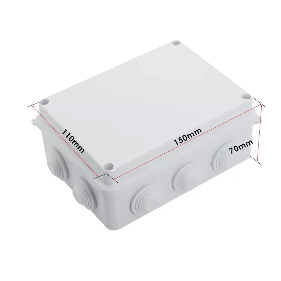Waterproof ABS Junction Boxes – IP55 & IP65, 50 mm to 300 mm - 150 x 110 x 70mm, Single