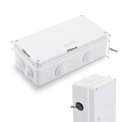 Waterproof ABS Junction Boxes – IP55 & IP65, 50 mm to 300 mm - 200 x 100 x 70mm, Single