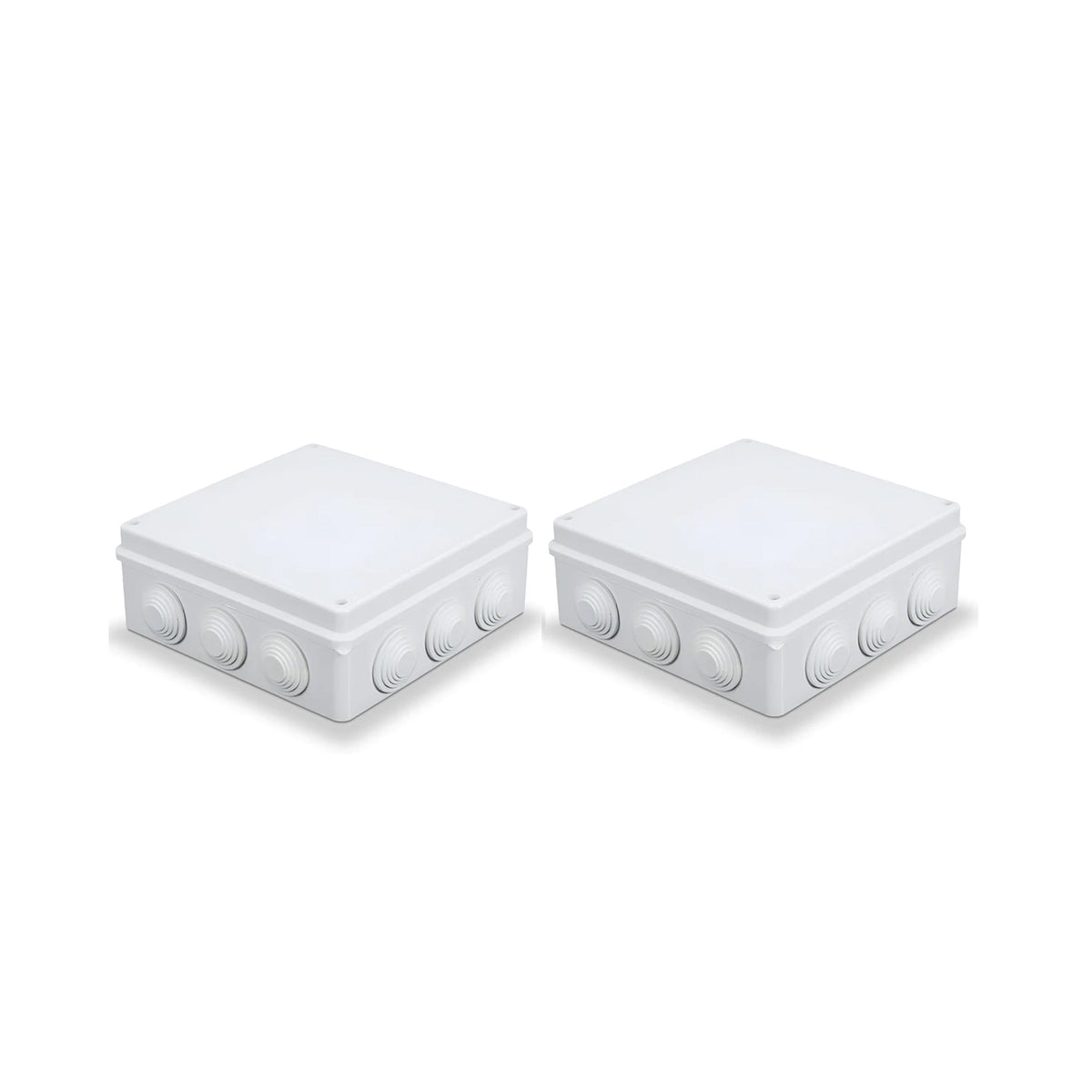 Waterproof ABS Junction Boxes – IP55 & IP65, 50 mm to 300 mm - 200 x 200 x 80mm, Pack of 2