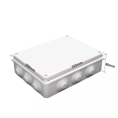 Waterproof ABS Junction Boxes – IP55 & IP65, 50 mm to 300 mm - 255 x 200 x 80mm, Single
