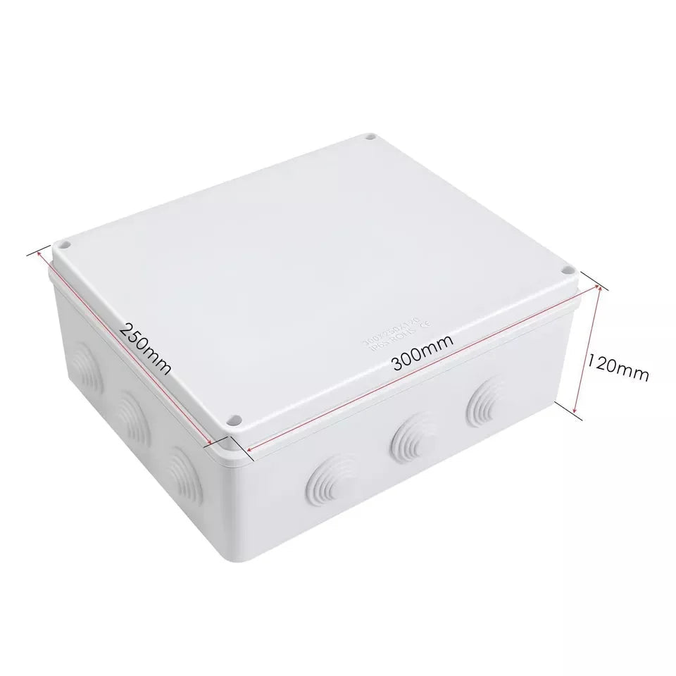 Waterproof ABS Junction Boxes – IP55 & IP65, 50 mm to 300 mm - 300 x 250 x 120mm, Single