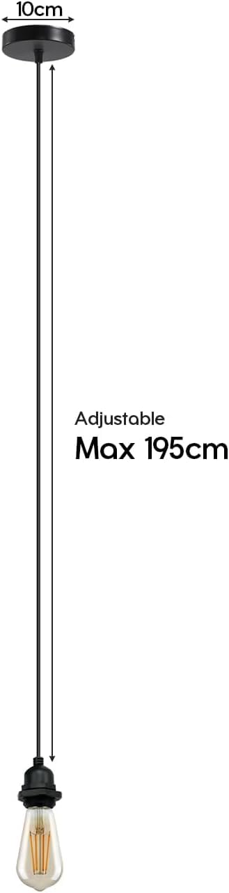 IP65 Outdoor Pendant Light – Black, Single or Pack of 2, E27 - photo 3