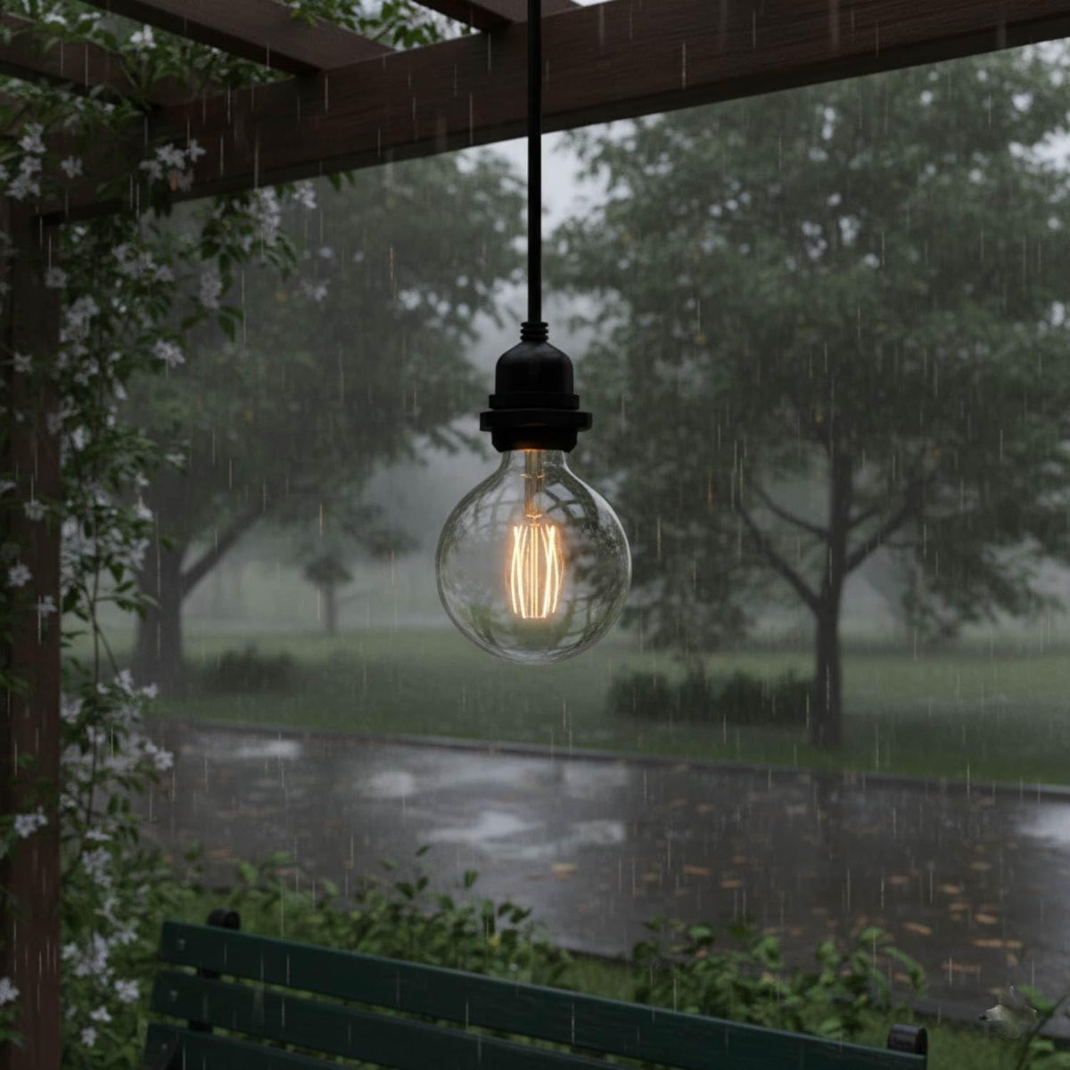 IP65 Outdoor Pendant Light – Black, Single or Pack of 2, E27 - photo 2
