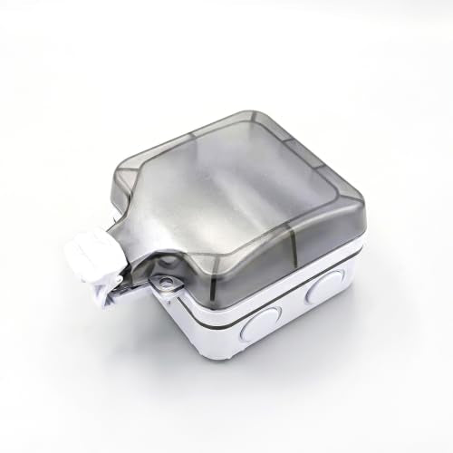 IP66 Weatherproof Outdoor Electric Box – 1 & 2 Gang - Black - 1 Gang Empty Box