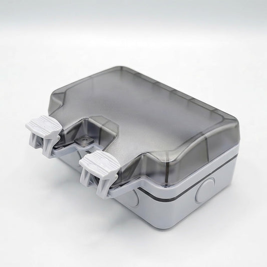 IP66 Weatherproof Outdoor Electric Box – 1 & 2 Gang - Black - 2 Gang Empty Box