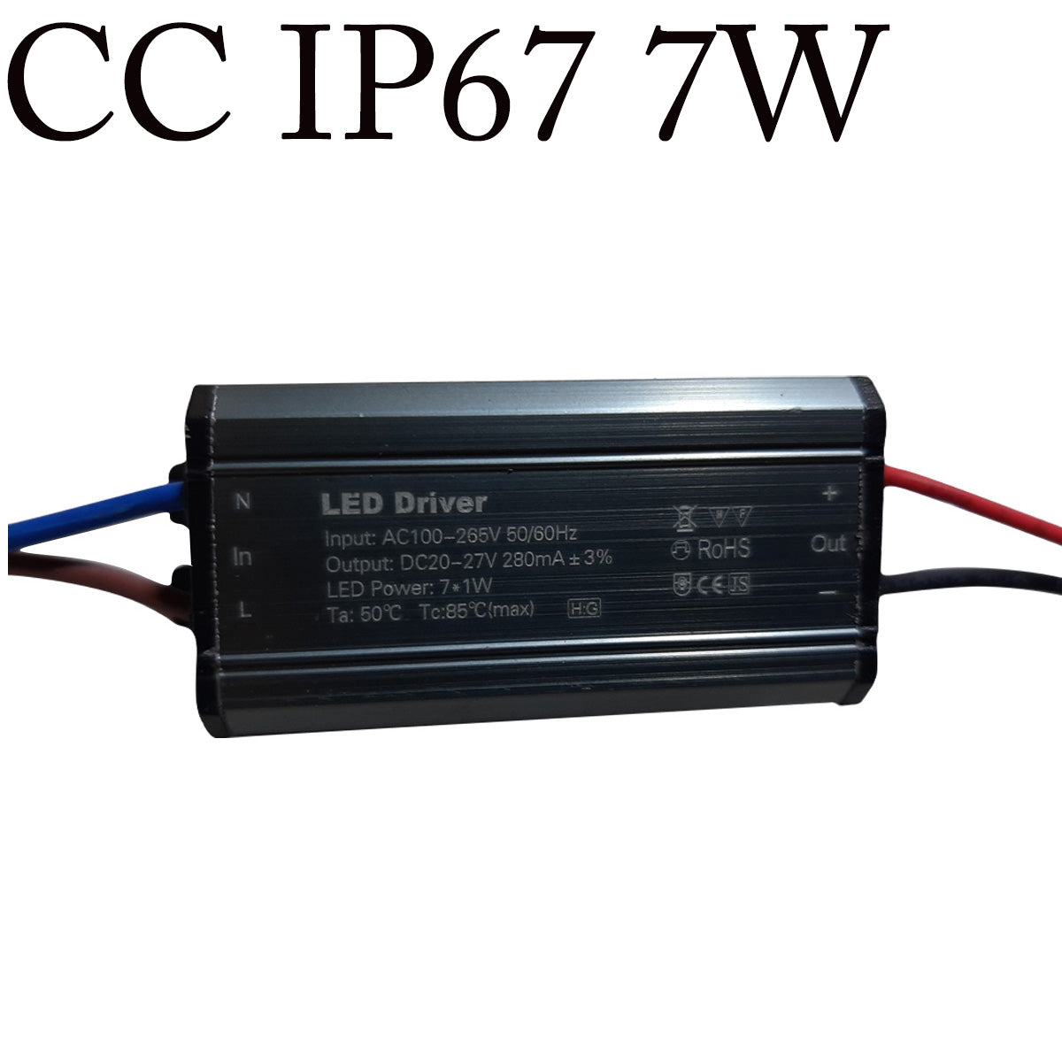 IP67 Constant Current LED Driver – 7W to 45W - 7W, Single