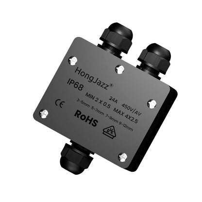 IP68 Underground Waterproof Junction Box Cable Protection Connectors - 3 Way Square, Single