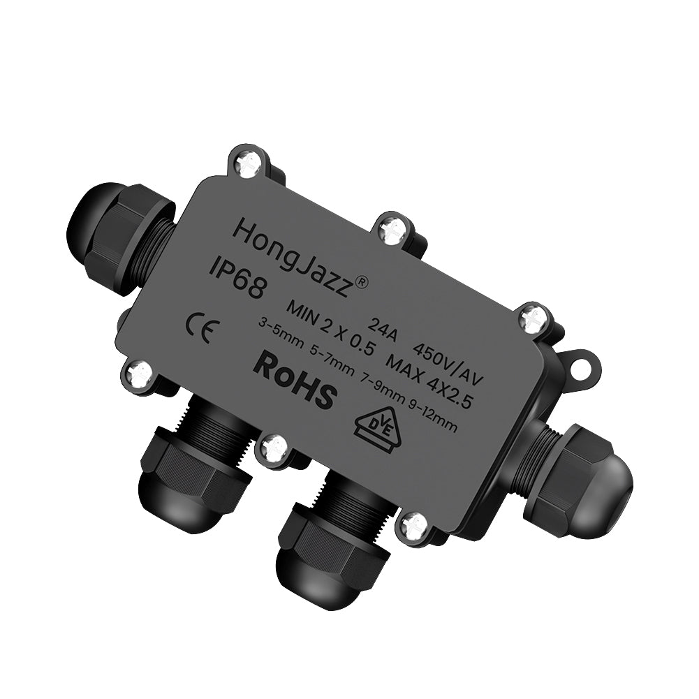 IP68 Underground Waterproof Junction Box Cable Protection Connectors - 4 way, Single
