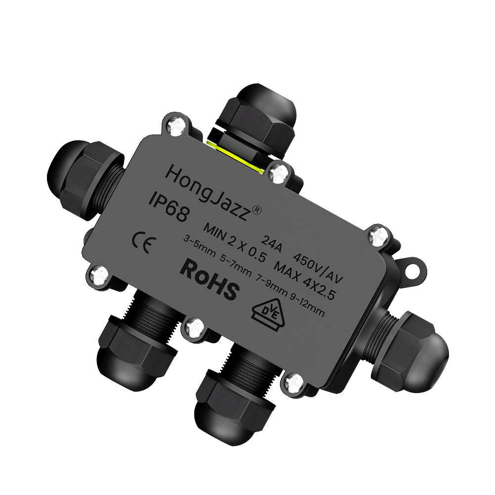 IP68 Underground Waterproof Junction Box Cable Protection Connectors - 5 way, Single