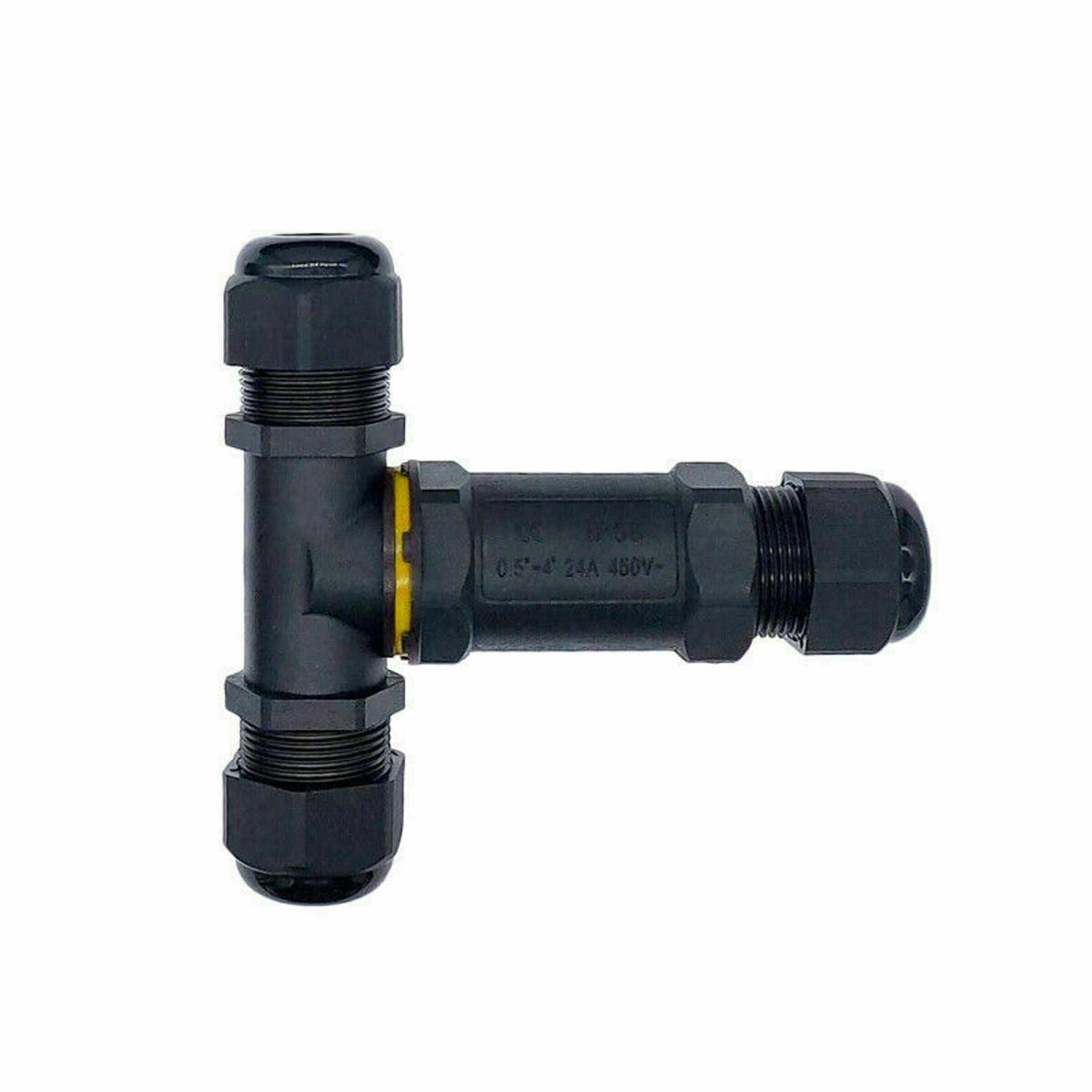IP68 Waterproof 3 Way T Junction Box Connector - Single