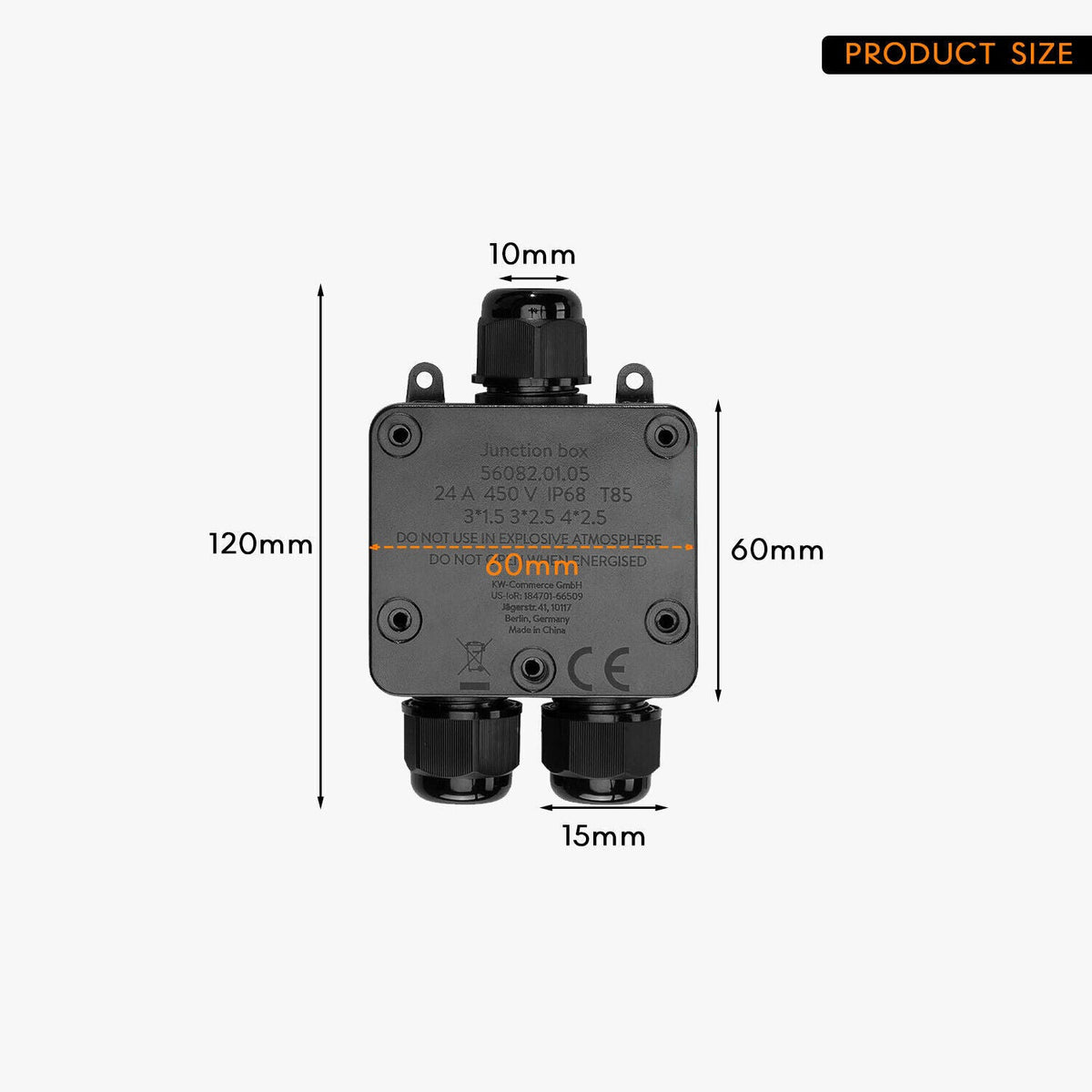 IP68 Waterproof 3 Way Junction Box – Outdoor Cable Connector - photo 5