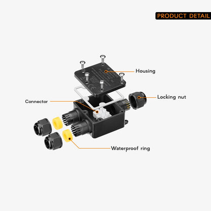 IP68 Waterproof 3 Way Junction Box – Outdoor Cable Connector - photo 6
