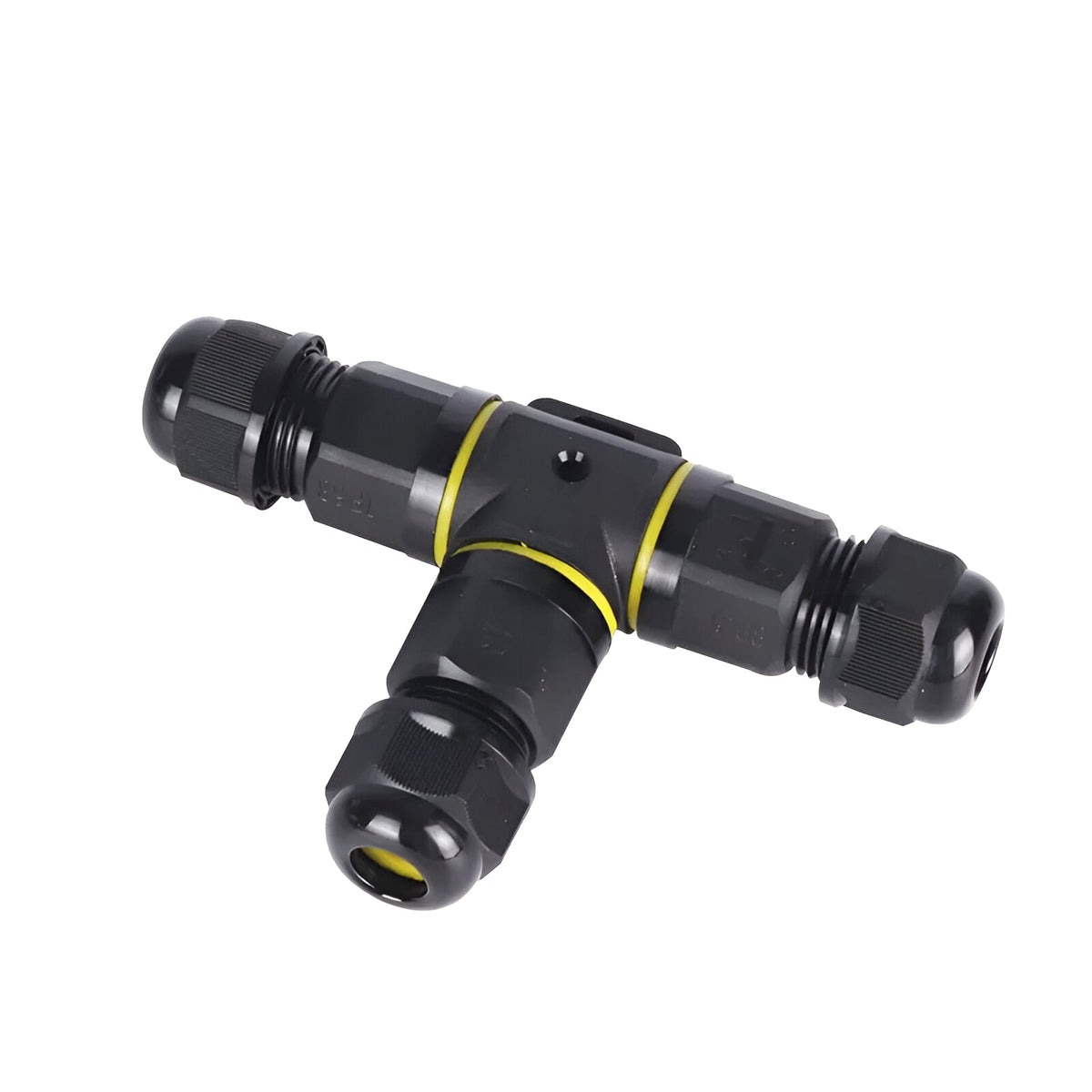 IP68 Waterproof Junction Box – 3 Way T Connector, Outdoor - Yellow T Connector, Single