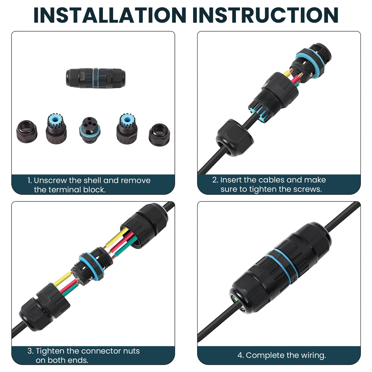 IP68 Waterproof Inline Cable Connector – I & Y Type - photo 4