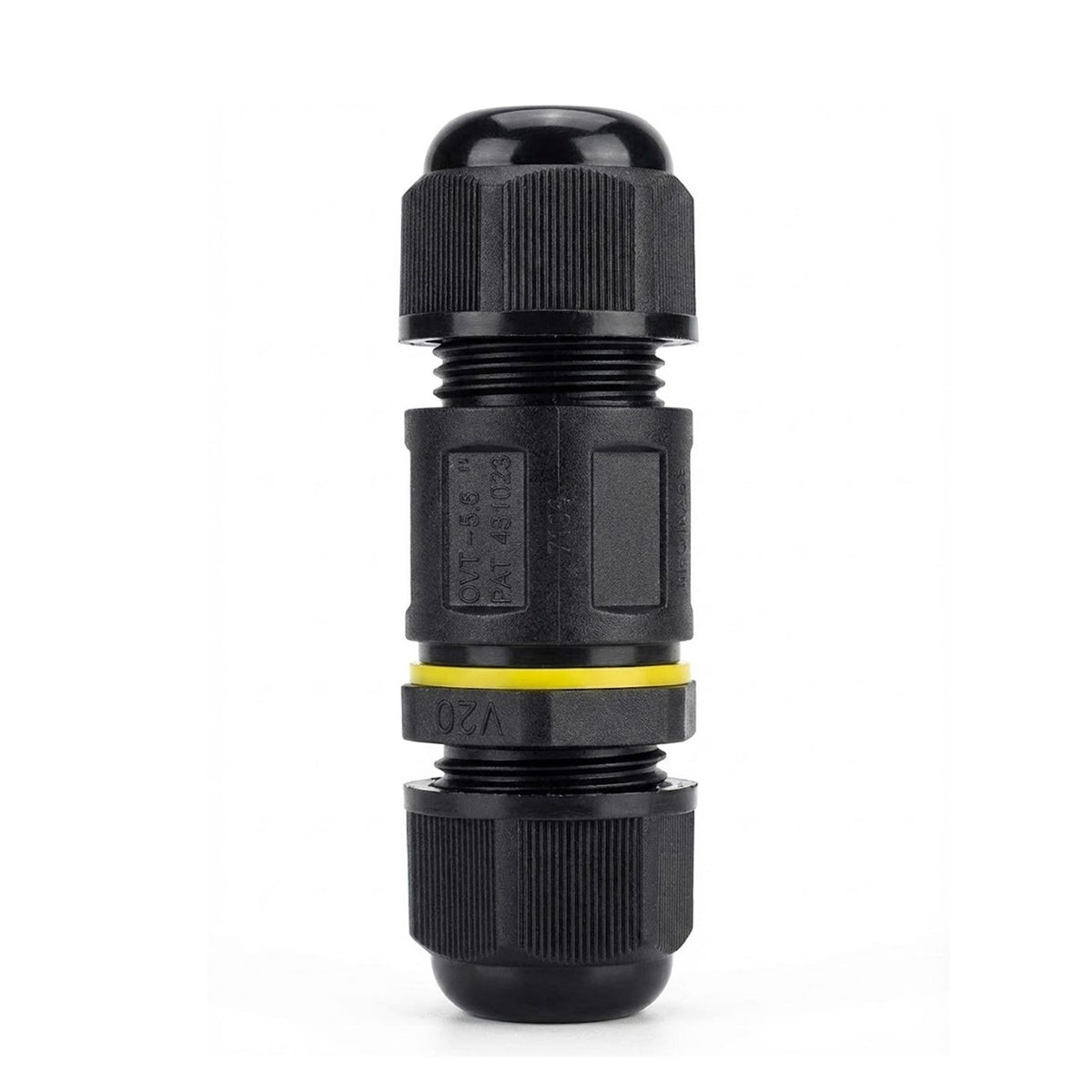 IP68 Waterproof Inline Cable Connector – I & Y Type - Single, I Connector Black