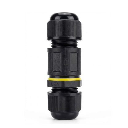 IP68 Waterproof Inline Cable Connector – I & Y Type - Single, I Connector Black