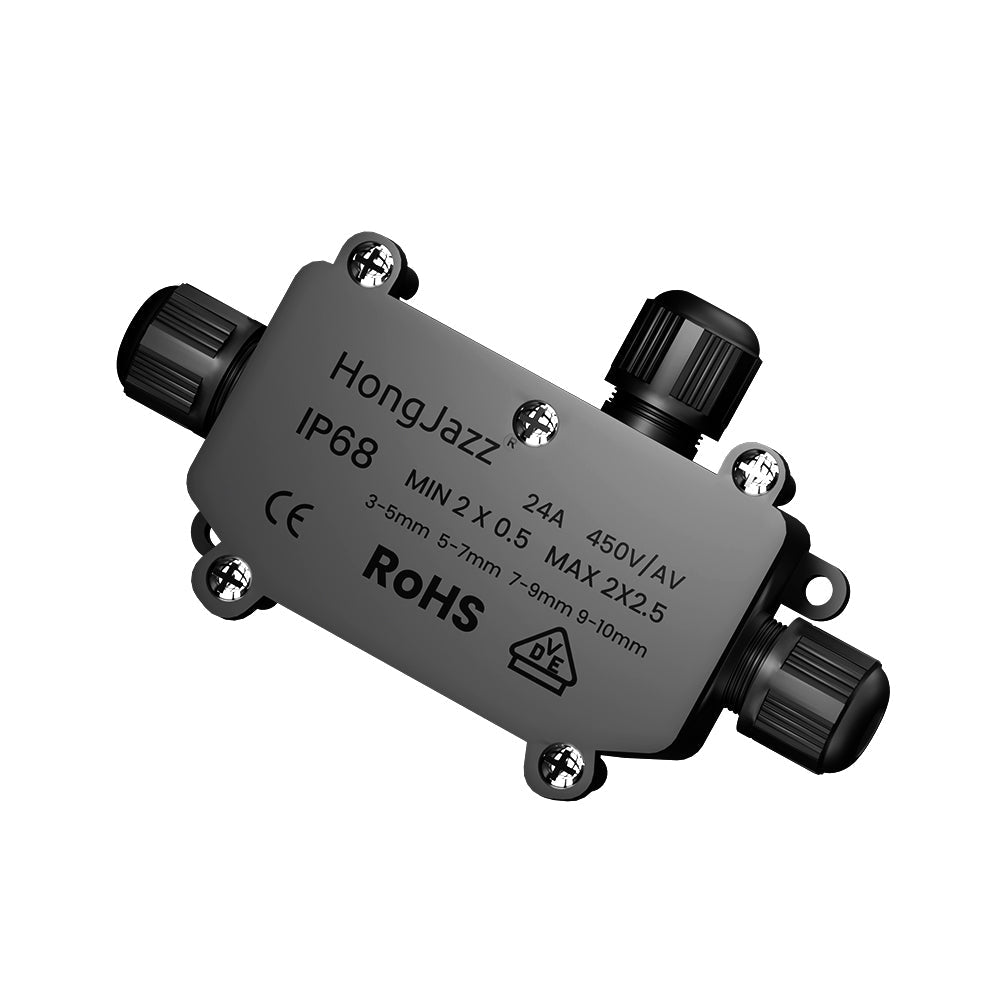 IP68 Waterproof Junction Box for Coaxial & Electrical Cable – 2, 3 & 4 Way - 3 way, Single
