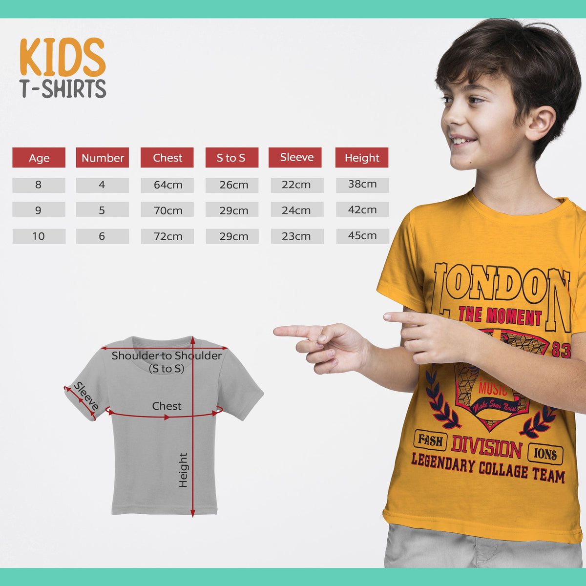 Boys' Printed Cotton T-Shirts – Assorted Designs, Ages 8 to 10, Packs of 1 to 3 - photo 3