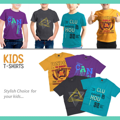 Boys' Printed Cotton T-Shirts – Assorted Designs, Ages 8 to 10, Packs of 1 to 3